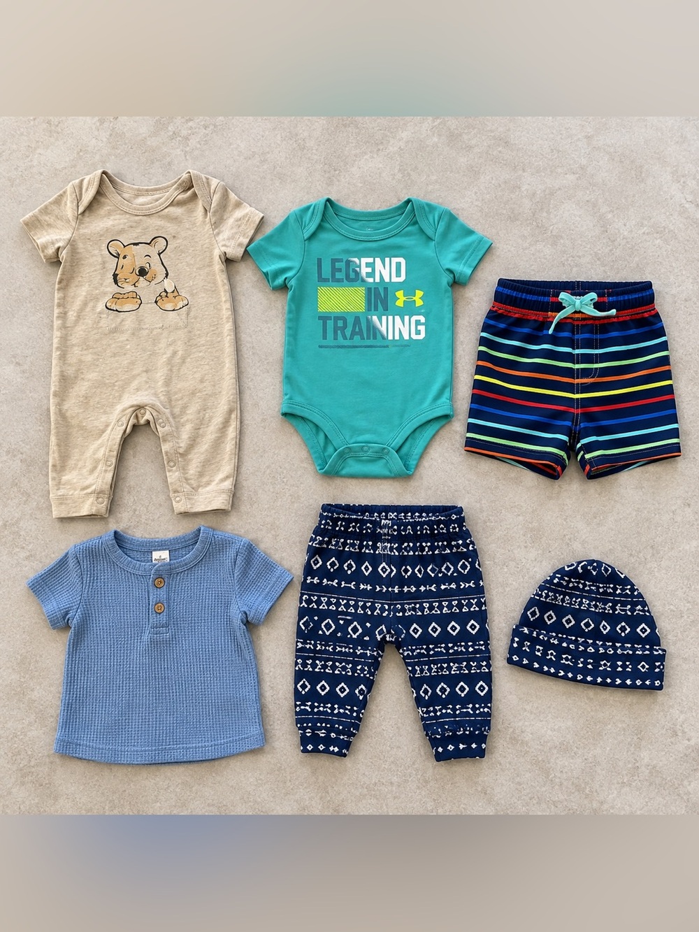Baby Boy 3–6M Clothing Bundle Under Armour Little Beginnings Romper Swim Trunks